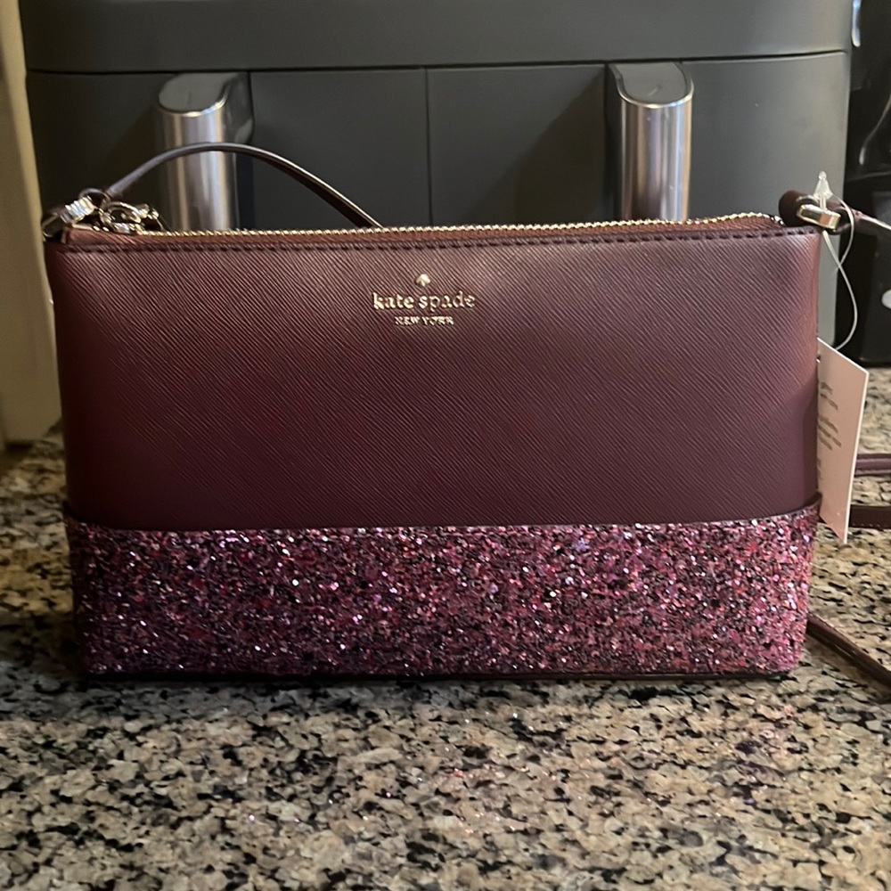Kate Spade cherrywood, flash glitter crossbody.